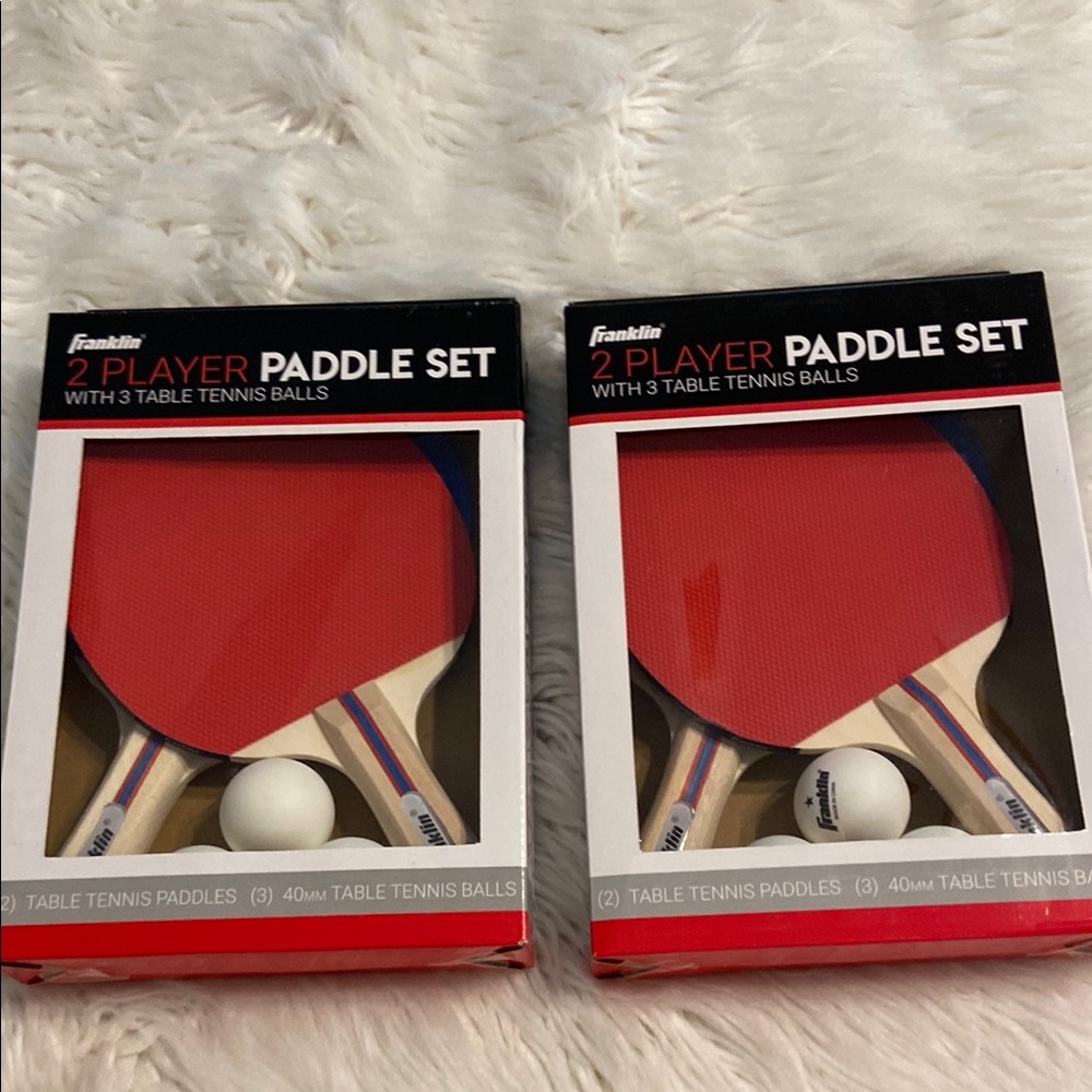 Franklin Table Tennis Paddle Set with Balls two set totaling 4 pieces paddles